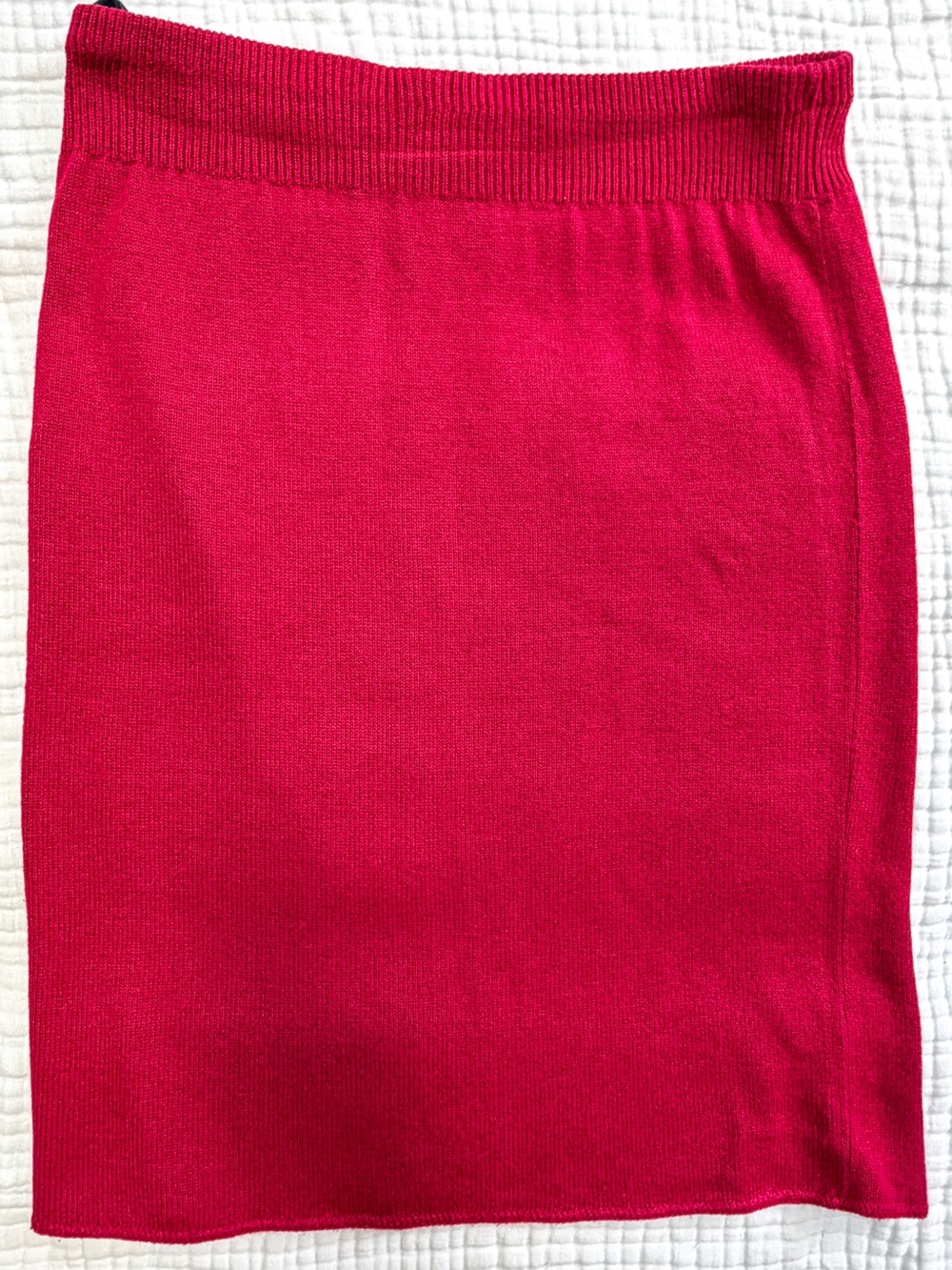Vintage 70s 80s Red Knit Pencil Skirt ILGWU Union Made USA Petite 10